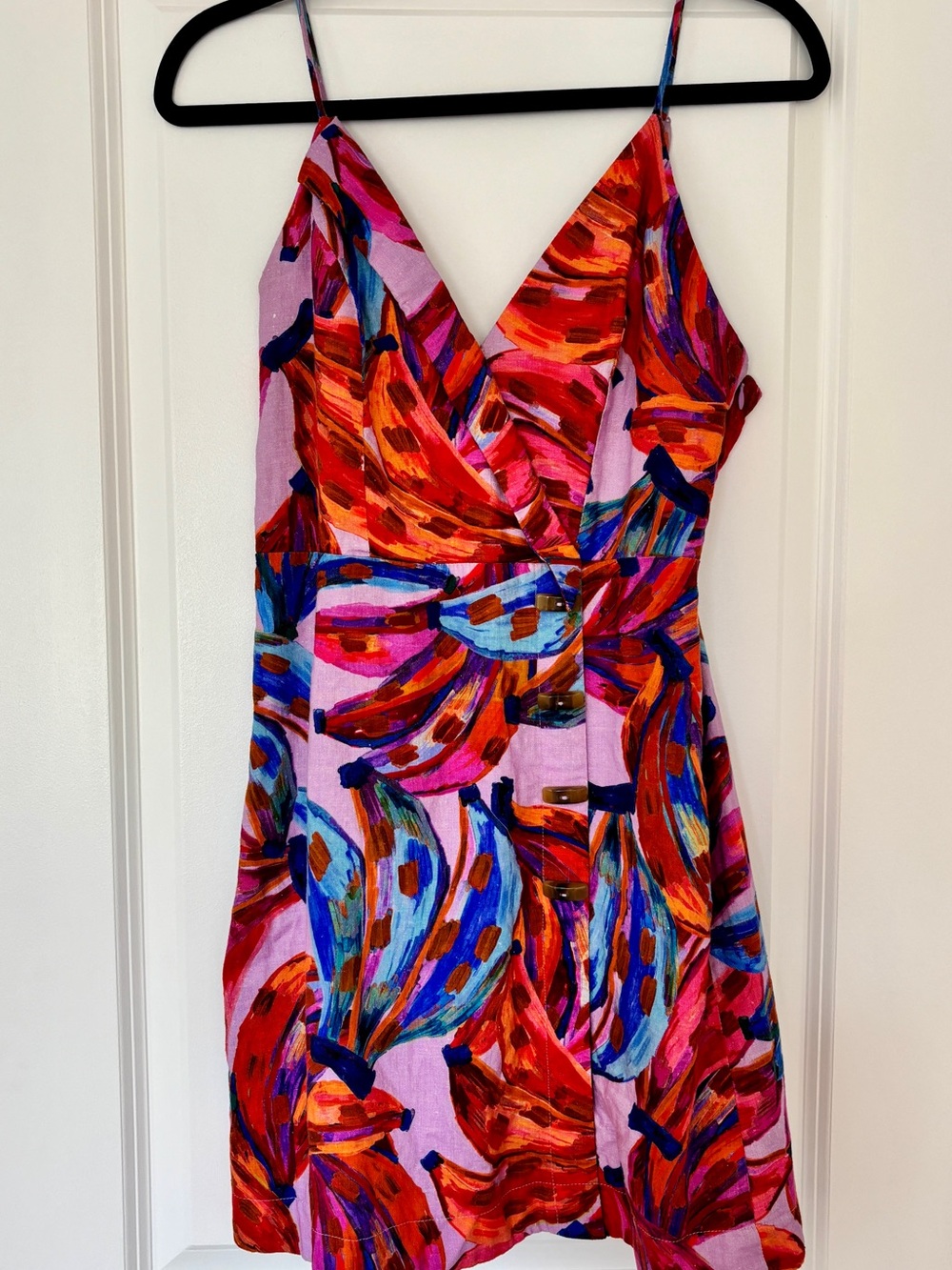 Farm Rio Bananas Mini dress size medium, adjustable straps - Picture 3 of 10